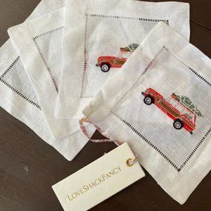 x4 LoveShackFancy Embroidered Holiday Napkins